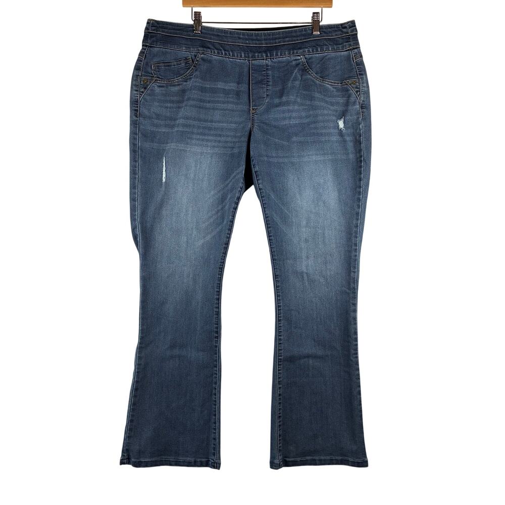 Democracy Ab Technology Itty Bitty Bootcut Jeans Women's 18W Pull On Stretch